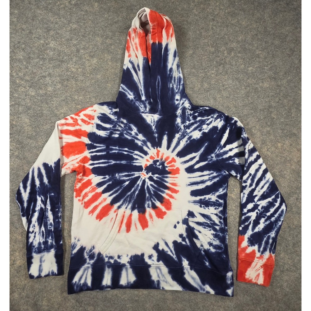 Polo Ralph Lauren Boys XL 18-20 Tie Dye Hoodie Red White Blue Spiral Pony Logo